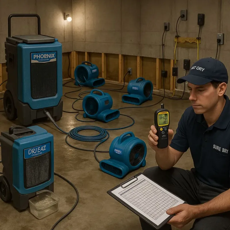 Structural Drying and Dehumidification process in Cedar Falls, IA
